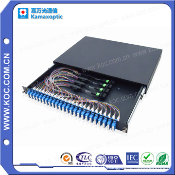 MPO 96cores Patch Panel with MPO-LC Patchcords and Adapters